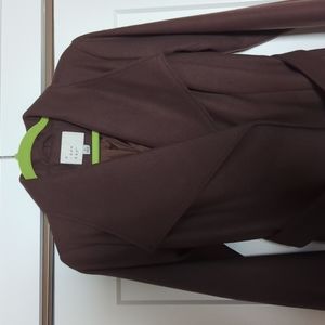 NWOT brown wool wrap coat